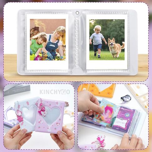 6 Pack Mini Photo Card Binder Album 3 Inch Kpop Holder Book Love Heart Hollow 40 Pocket for Collecting in Kuwait