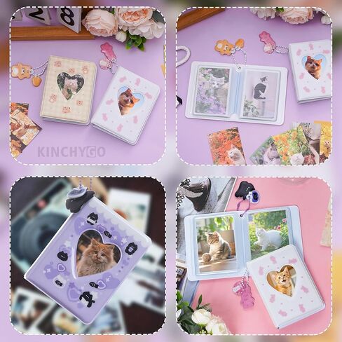 6 Pack Mini Photo Card Binder Album 3 Inch Kpop Holder Book Love Heart Hollow 40 Pocket for Collecting in Kuwait