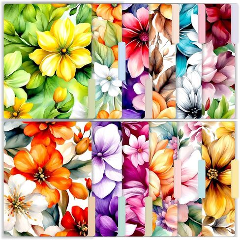 PARTH IMPEX 12 Pack Decorative File Folders, 1/3 Cut Tab with Assorted Positions, Letter Size Paper Holders (9.37" x 11.75") Matte Finish Laminated for Office School Work - Inspirational Quotes Design in Kuwait