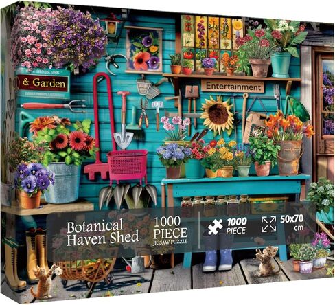 Winter Book Nook Puzzle 1000 Piece for Adult, Cozy Cabin Northern Lights Jigsaw Puzzle, Cat Animals Puzzles in Kuwait