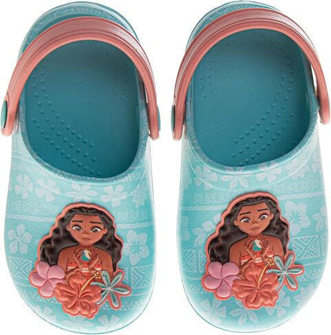 Josmo Kids Moana Clog Sandal Waterproof Slip-On Slides for Girls - Moana and Pua Closed Toe Clogs with Backstrap (Sizes 5-10 Toddlers / 11-12 Little Kids) in Saudi Arabia