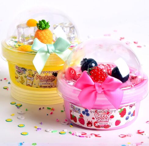 Finoclay Butter Slime kit, MicroWorld 2 Pack Clear & Fluffy Slime for Kids, Unicorn Mermaid Theme Party Favors with 6 Slime add ins, Unicorn Kids Toy Birthday Gifts for Girls Age 8-12 in Kuwait