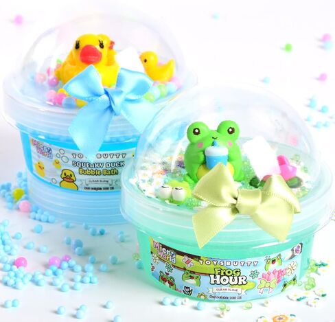 Finoclay Butter Slime kit, MicroWorld 2 Pack Clear & Fluffy Slime for Kids, Unicorn Mermaid Theme Party Favors with 6 Slime add ins, Unicorn Kids Toy Birthday Gifts for Girls Age 8-12 in Kuwait