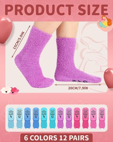 Liitrsh 12 Pairs Pregnancy New Mom to Be Gift Pregnant Fuzzy Socks for First Time Mom Christmas Gifts Expecting Moms Pregnant Women First Time Mommy Mother's Day Present in Saudi Arabia