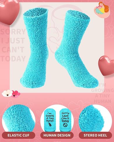 Liitrsh 12 Pairs Pregnancy New Mom to Be Gift Pregnant Fuzzy Socks for First Time Mom Christmas Gifts Expecting Moms Pregnant Women First Time Mommy Mother's Day Present in Saudi Arabia