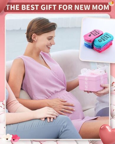Liitrsh 12 Pairs Pregnancy New Mom to Be Gift Pregnant Fuzzy Socks for First Time Mom Christmas Gifts Expecting Moms Pregnant Women First Time Mommy Mother's Day Present in Saudi Arabia