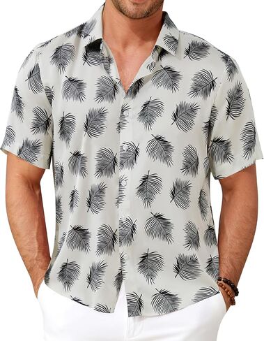 Men’s Hawaiian Shirt Short Sleeve Floral Button Down Casual Beach Vacation Party Shirt in Saudi Arabia
