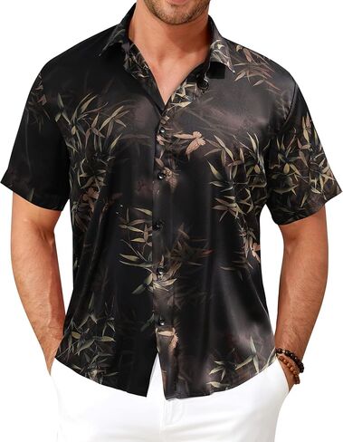 Men’s Hawaiian Shirt Short Sleeve Floral Button Down Casual Beach Vacation Party Shirt in Saudi Arabia