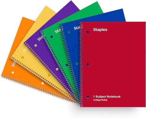 Staples 2072874 1 دفتر ملاحظات الموضوع 8 بوصة × 10-1/2 بوصة الكلية حكمت 48 حزمة in Saudi Arabia