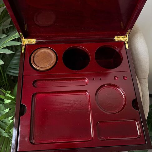 Large Wooden Box Decorative Storage Box with Lock & Accessories - Premium Stash Box with 2 Glass Jar, Brushes,Tubes,Keepsake Memory Treasure Box for DIY Crafts Photo Storage Gifts Birthday Christmas in Saudi Arabia
