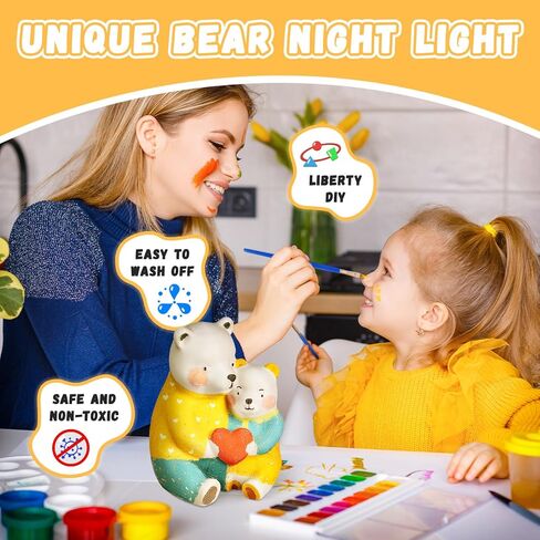 2 مجموعات جاهزة لطلاء مجموعة مصباح التماثيل الخاصة بك ، DIY 3D Garden Gnome Light Light ، Art Supplies Arts & Crafts Kit للأطفال من العمر 8-12 in Kuwait