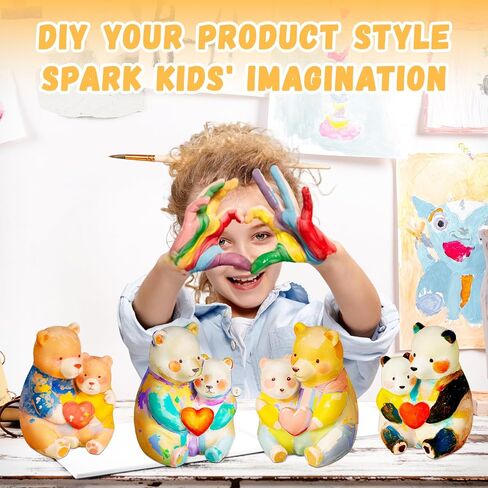 2 مجموعات جاهزة لطلاء مجموعة مصباح التماثيل الخاصة بك ، DIY 3D Garden Gnome Light Light ، Art Supplies Arts & Crafts Kit للأطفال من العمر 8-12 in Kuwait