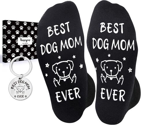 HAPPYPOP Dog Mom Dad Gifts - Funny Socks for Men Women Dog Lover, Birthday Christmas Gifts in Saudi Arabia
