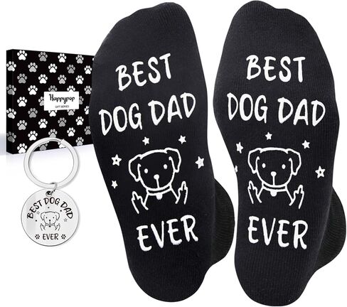 HAPPYPOP Dog Mom Dad Gifts - Funny Socks for Men Women Dog Lover, Birthday Christmas Gifts in Saudi Arabia