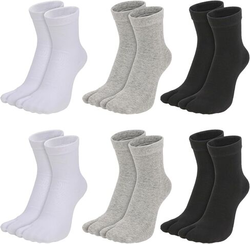kilofly 6 Pairs Flip Flop Sandals Ninja Geta Split 2 Toe Tabi Socks Value Pack in Saudi Arabia