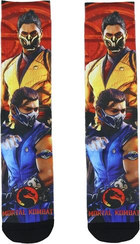 جوارب Mortal Kombat Klassic للرجال من Scorpion وSubzero مصعدة، زوج واحد يناسب مقاس الحذاء 8-12 in Kuwait