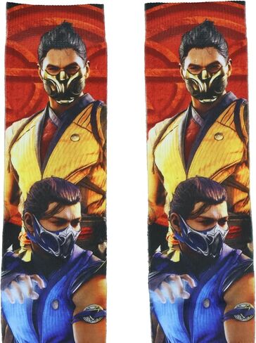 جوارب Mortal Kombat Klassic للرجال من Scorpion وSubzero مصعدة، زوج واحد يناسب مقاس الحذاء 8-12 in Kuwait
