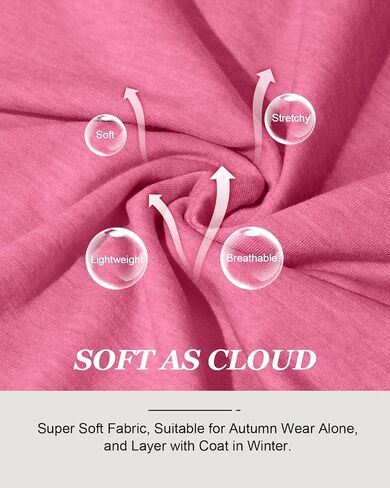 Flafens Long Sleeve Shirt for Women - Soft Crewneck Casual Graphic Fashion Clothes Tshirts Cute Outfits Vacation Tops in Saudi Arabia