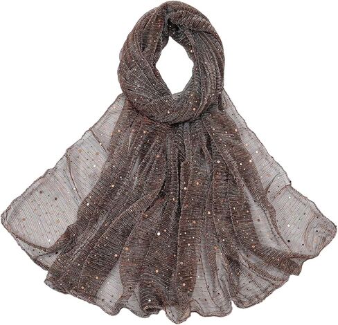 Floerns Women's Sparkly Sequin Shawls Mesh Glitter Scarf Formal Evening Shawl Wraps in Saudi Arabia