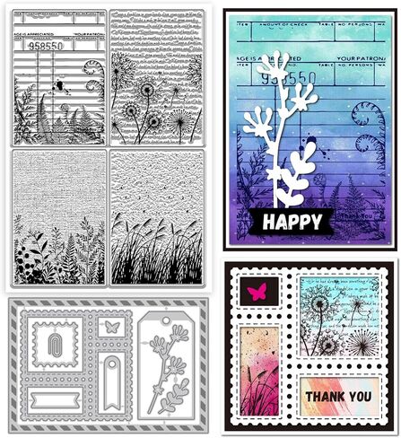 GLOBLELAND Flower Vase Clear Stamp and Cutting Dies Set for Card Making Flower Silhouette Silicone Clear Stamp Metal Fern Leaf Die Cuts for DIY Scrapbooking Photo Album Decorative in Saudi Arabia
