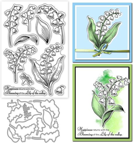 GLOBLELAND Flower Vase Clear Stamp and Cutting Dies Set for Card Making Flower Silhouette Silicone Clear Stamp Metal Fern Leaf Die Cuts for DIY Scrapbooking Photo Album Decorative in Saudi Arabia
