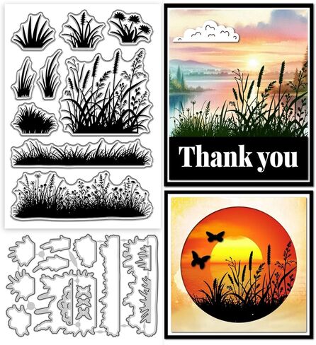 GLOBLELAND Flower Vase Clear Stamp and Cutting Dies Set for Card Making Flower Silhouette Silicone Clear Stamp Metal Fern Leaf Die Cuts for DIY Scrapbooking Photo Album Decorative in Saudi Arabia