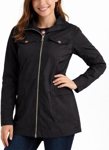 CANADA WEATHER GEAR Womens Utility Jacket - Long Sleeve Zip Up Hooded Safari Military Anorak Jackets for Women (Sizes: S-2XL) in Kuwait