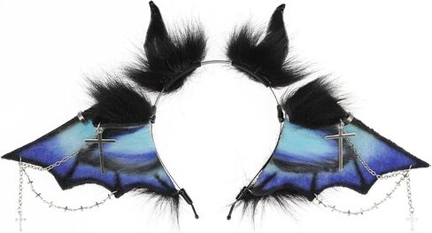 Faylay Hairy Big Wing Headpiece Animal Ears Headband Furry Cosplay Party Halloween Headwear Accessories in Saudi Arabia