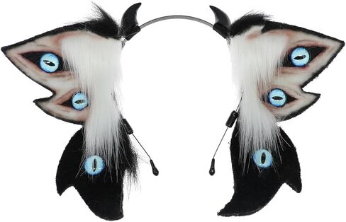 Faylay Hairy Big Wing Headpiece Animal Ears Headband Furry Cosplay Party Halloween Headwear Accessories in Saudi Arabia
