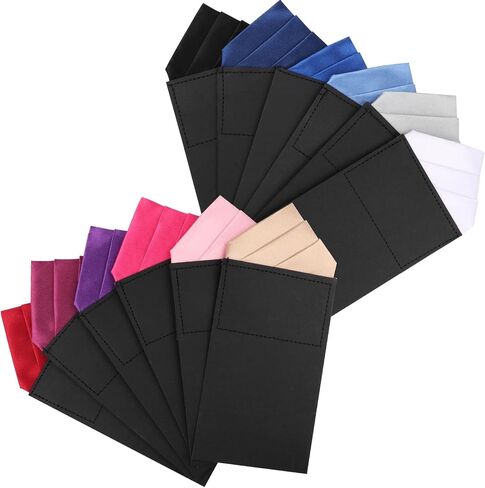12Pcs Pocket Squares for Men,12 Colors Flat Prefolded Suit Pocket Squares on Card Masculine Polyester Handkerchief Suit Accessories in Kuwait