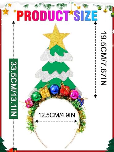 Light Up Christmas Headband LED Christmas Tree Headbands Star Xmas Holiday Hair Accessories for Women in Saudi Arabia