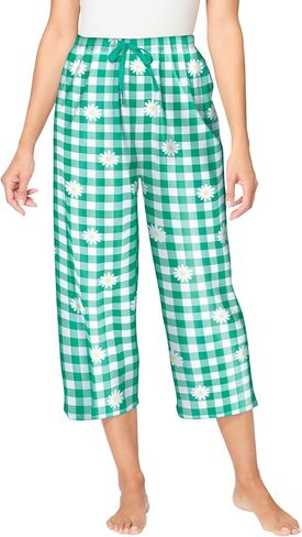 Dreams & Co. Plus Size Woven Sleep Capri Pant in Saudi Arabia