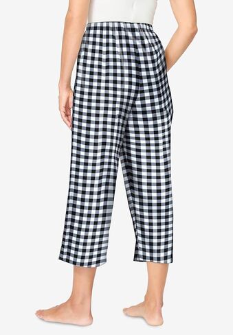 Dreams & Co. Plus Size Woven Sleep Capri Pant in Saudi Arabia