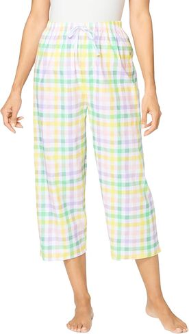 Dreams & Co. Plus Size Woven Sleep Capri Pant in Saudi Arabia