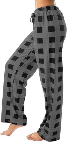 Womens Plaid Pajamas Bottoms Soft Cute Lounge Pants Comfy Checkered Christmas Pjs Sleepwear Casual Trousers in Saudi Arabia