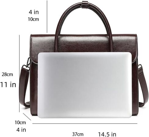 Genuine Leather laptop Briefcase: Messenger shoulder bag14 15inch men case women work satchel designer handbag in Saudi Arabia
