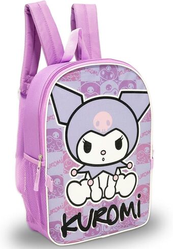 Kuromi Backpack and Lunch Bag Set - Bundle with 16" Sanrio School Backpack, Lunch Box, Water Bottle, Tattoos, More | Kuromi School Bag for Girls, Kids in Saudi Arabia