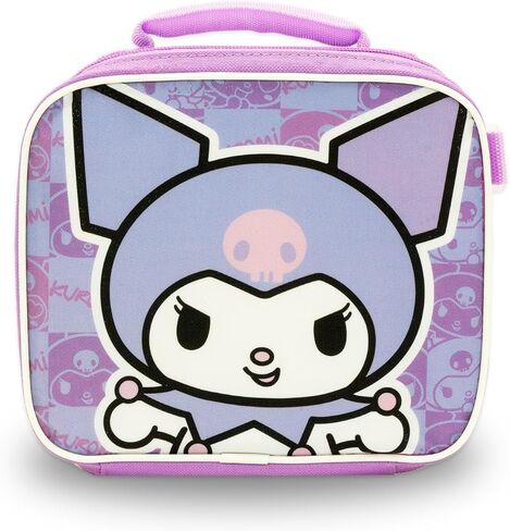 Kuromi Backpack and Lunch Bag Set - Bundle with 16" Sanrio School Backpack, Lunch Box, Water Bottle, Tattoos, More | Kuromi School Bag for Girls, Kids in Saudi Arabia