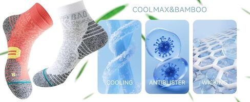 Coolmax Compression Running Gym Hiking Basketball Athletic Crew Socks AntiBlister Cushioned Support in Saudi Arabia