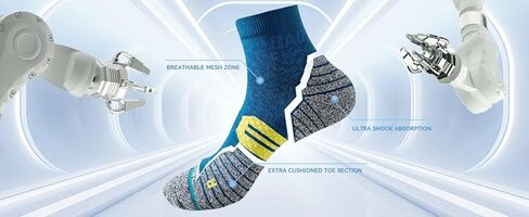 Coolmax Compression Running Gym Hiking Basketball Athletic Crew Socks AntiBlister Cushioned Support in Saudi Arabia