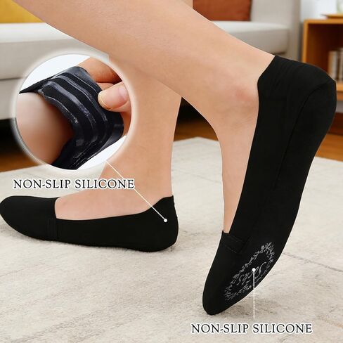 6 Pairs No Show Socks Womens Size 5-9 Low Cut Liner Nylon Non Slip Invisible Socks for Flats Loafers in Saudi Arabia