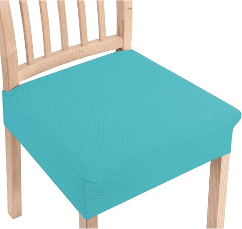 Smiry Stretch Jacquard Seat Covers for Dining Room Chairs Set of 10, Removable Washable Chair Seat Protector Slipcovers, No Rear Covers, Taupe in Kuwait