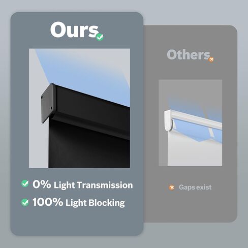 ستائر التعتيم من كولور تري، ظلال دوارة لاسلكية بدون أسلاك معزولة حراريًا، ستائر تعتيم الغرفة سهلة التركيب للمنزل والمكتب وغرفة النوم (أسود، 34 بوصة عرض × 72 بوصة ارتفاع) in Kuwait