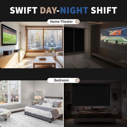 ستائر التعتيم من كولور تري، ظلال دوارة لاسلكية بدون أسلاك معزولة حراريًا، ستائر تعتيم الغرفة سهلة التركيب للمنزل والمكتب وغرفة النوم (أسود، 34 بوصة عرض × 72 بوصة ارتفاع) in Kuwait