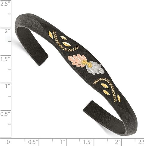 JewelryWeb 9mm قاعدة معدنية و10k ثلاثي اللون بلاك هيلز ذهبي أسود مسحوق مطلي الإسورة أساور زينة سوار للنساء in Saudi Arabia