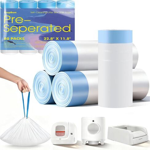 120 COUNT COUNT SELPECTING SELFINGER BOX LINER PACS لـ PURA X MAX ، تم استبدال أليف النفايات بأكياس القمامة مع الرباط لصندوق القمامة التلقائي -21 "× 11" in Kuwait