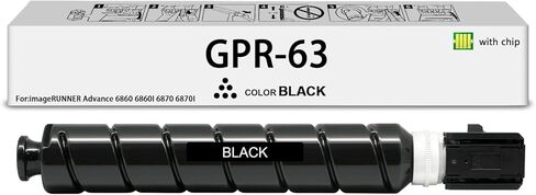 خرطوشة الحبر GPR63 أسود متوافق مع Canon GPR-63 Toner Black Imagerunner Advance 6855i 6860 6860i 6870 6870i (1Pack ، 4766C003AA ، مع رقاقة) in Kuwait