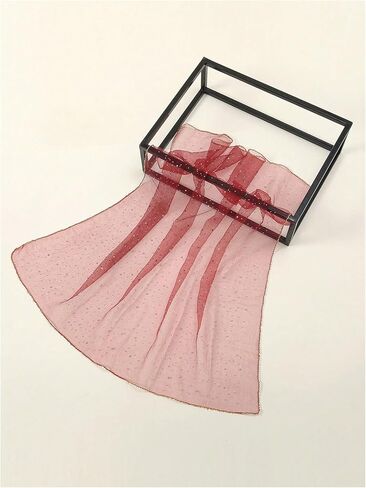 WDIRARA Women's Sequin Mesh Sheer Square Head Scarf Bandana Hair Scarf Wraps in Saudi Arabia