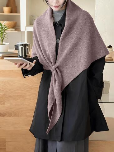 Womens Solid Color Scarf, 2025 Fashion Knitted Pashmina Shawl Wraps, Casual Soft Comfortable Sweater Shawl in Saudi Arabia
