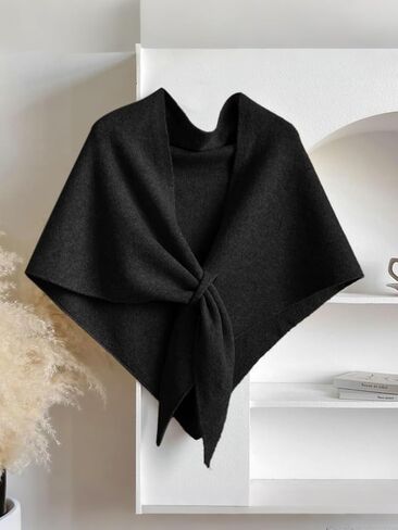 Womens Solid Color Scarf, 2025 Fashion Knitted Pashmina Shawl Wraps, Casual Soft Comfortable Sweater Shawl in Saudi Arabia